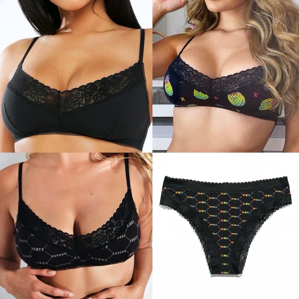 🔥MUST-HAVE!🔥 3 Savage X Fenty Bralettes (M) + 🆓 Bonus Cheeky Panty (M) | NWT - Picture 5 of 11